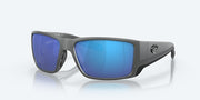 Blue Mirror Polarized Glass Lenses, Matte Gray Frame