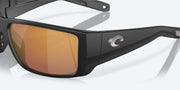 Gold Mirror Polarized Glass Lenses, Matte Black Frame