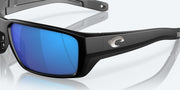 Blue Mirror Polarized Glass Lenses, Matte Black Frame