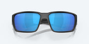 Blue Mirror Polarized Glass Lenses, Matte Black Frame