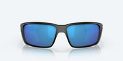 Blue Mirror Polarized Glass Lenses, Matte Black Frame