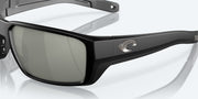 Gray Silver Mirror Polarized Glass Lenses, Matte Black Frame