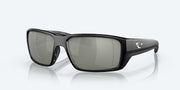 Gray Silver Mirror Polarized Glass Lenses, Matte Black Frame