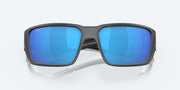 Blue Mirror Polarized Glass Lenses, Matte Gray Frame