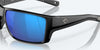 [Blue Mirror Polarized Glass Lenses, Matte Black Frame]