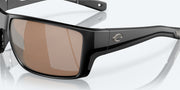 Copper Silver Mirror Polarized Glass Lenses, Matte Black Frame