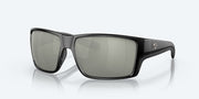 Gray Silver Mirror Polarized Glass Lenses, Matte Black Frame