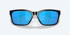 [Blue Mirror Polarized Glass Lenses, Black Frame]