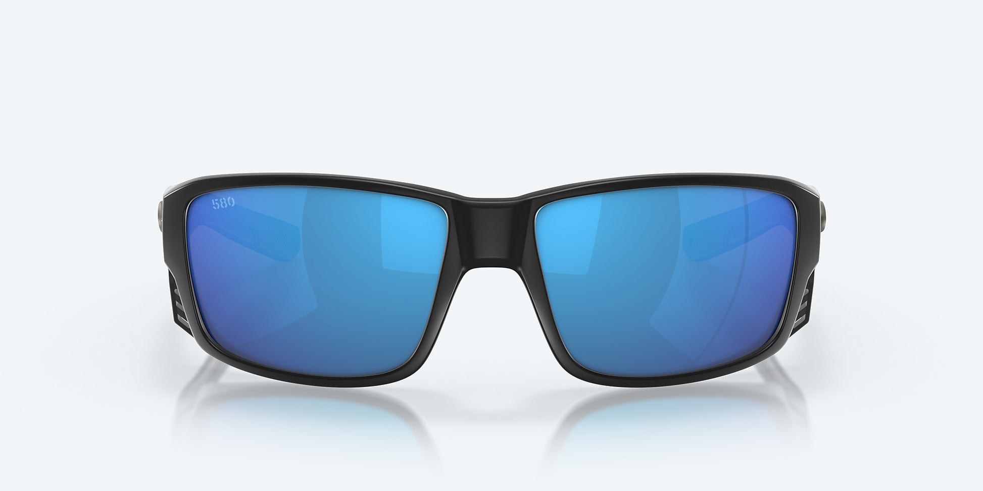 [Blue Mirror Polarized Glass Lenses, Matte Black Frame]