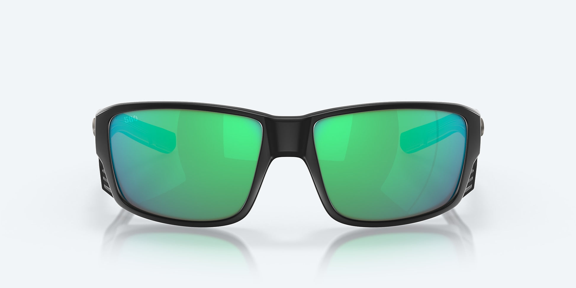 [Green Mirror Polarized Glass Lenses, Matte Black Frame]