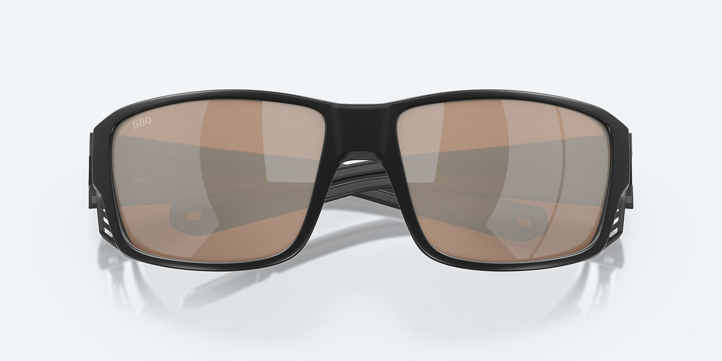[Copper Silver Mirror Polarized Glass Lenses, Matte Black Frame]