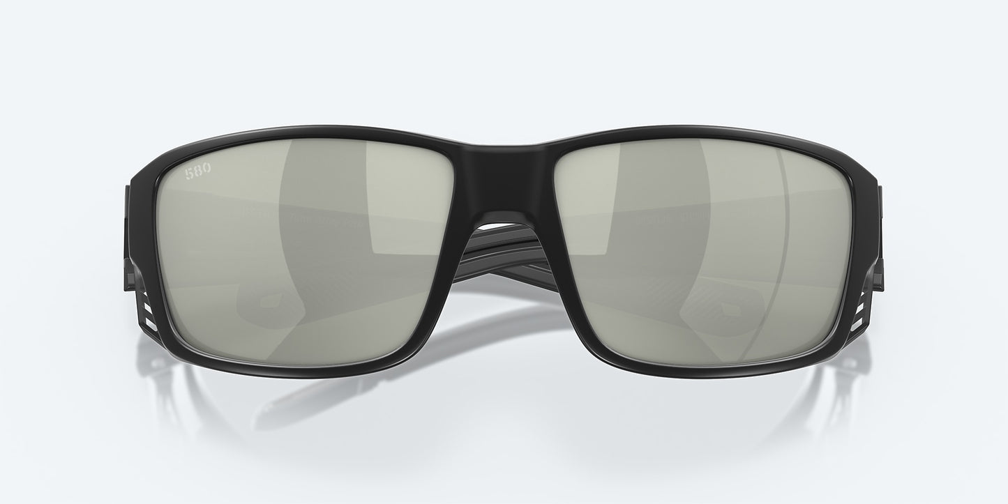 [Gray Silver Mirror Polarized Glass Lenses, Matte Black Frame]