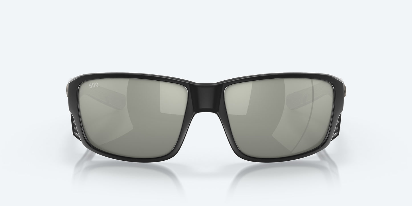 [Gray Silver Mirror Polarized Glass Lenses, Matte Black Frame]