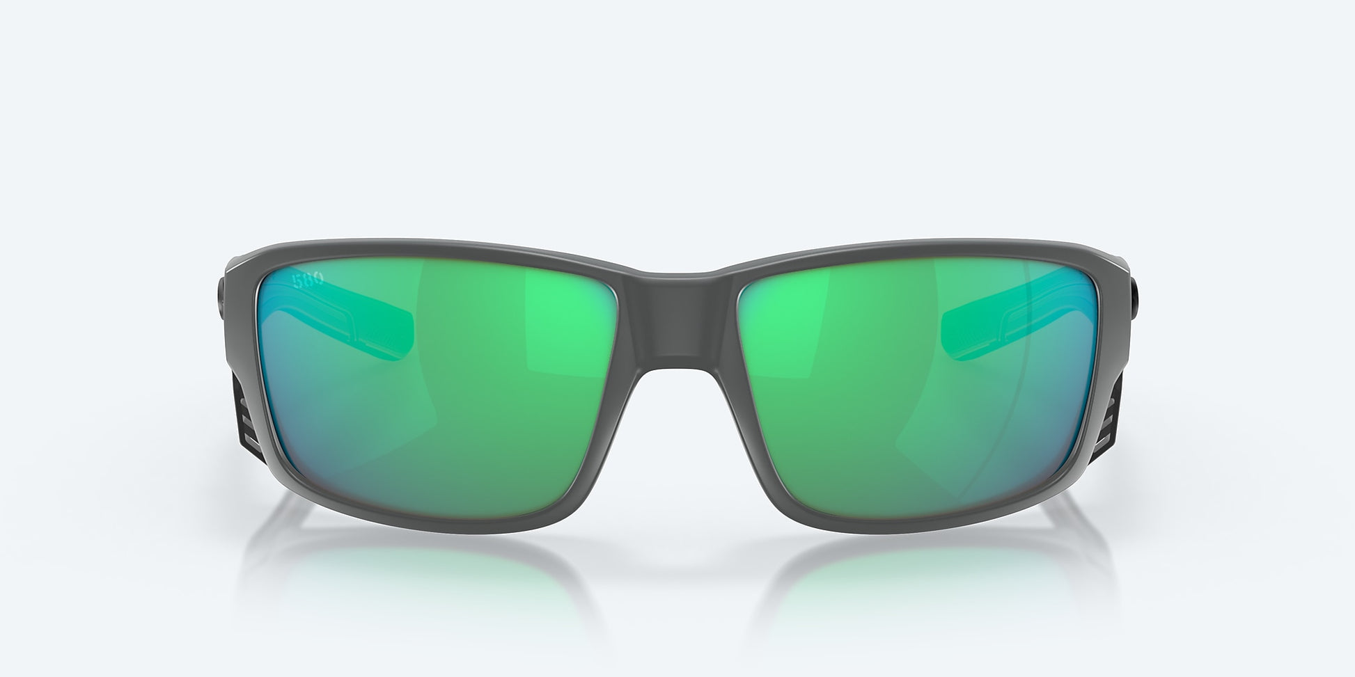 [Green Mirror Polarized Glass Lenses, Matte Gray Frame]