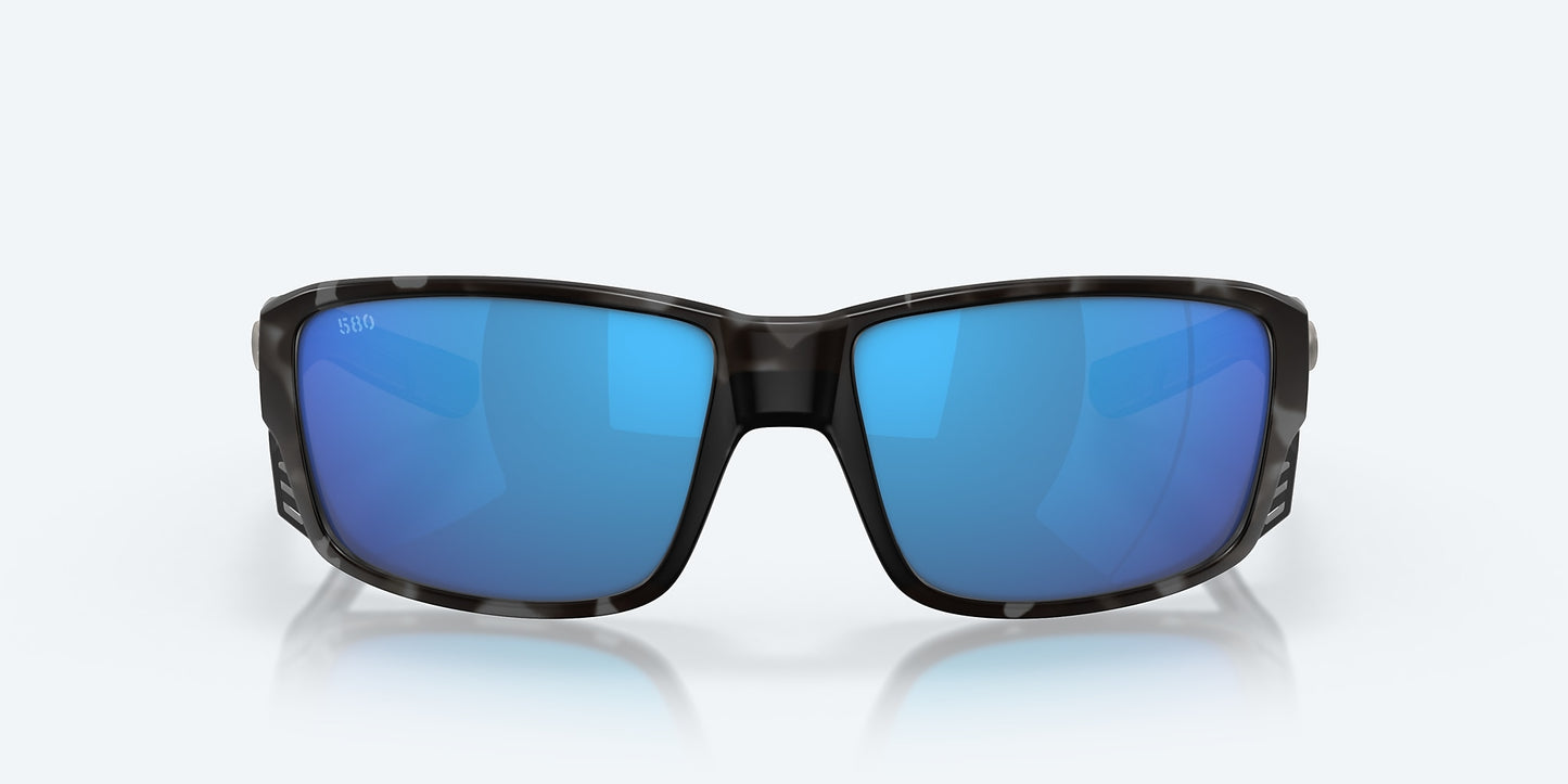 [Blue Mirror Polarized Glass Lenses, Tiger Shark Frame]