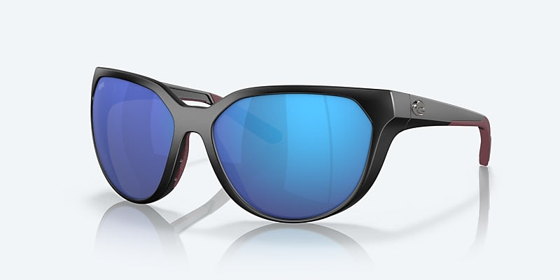 [Blue Mirror Polarized Glass Lenses, Matte Black Frame]