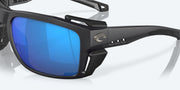 Blue Mirror Polarized Glass Lenses, Black Pearl Frame