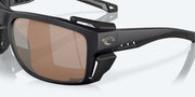 Copper Silver Mirror Polarized Glass Lenses, Black Pearl Frame