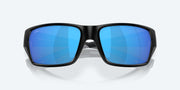 Blue Mirror Polarized Glass Lenses, Matte Black Frame