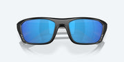 Blue Mirror Polarized Glass Lenses, Matte Black Frame