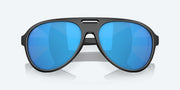 Blue Mirror Polarized Glass Lenses, Matte Black Frame