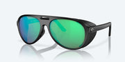 Green Mirror Polarized Glass Lenses, Matte Black Frame