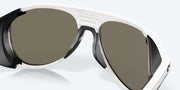 Blue Mirror Polarized Glass Lenses, Hull White Frame