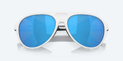 Blue Mirror Polarized Glass Lenses, Hull White Frame