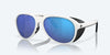 [Blue Mirror Polarized Glass Lenses, Hull White Frame]