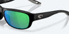 [Green Mirror Polarized Polycarbonate Lenses, Matte Black Frame]