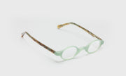 12 - Milky Green Front with Brown and Green Chop Temples