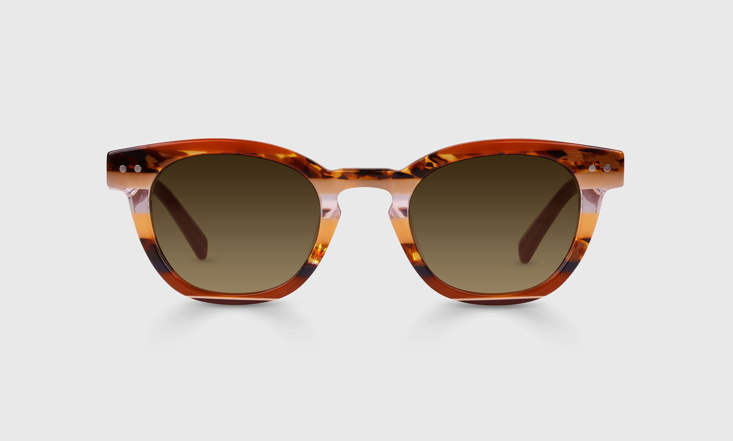 [88 - Pecan Tortoise Stripe Front and Temples]