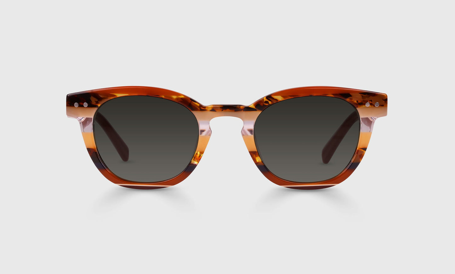 [88 - Pecan Tortoise Stripe Front and Temples]