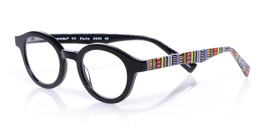 [40 - Black front with black striped temples]