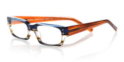 57 - Blue multi-striped front with light brown temples