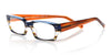 [57 - Blue multi-striped front with light brown temples]