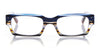 [57 - Blue multi-striped front with light brown temples]