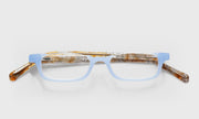 13 - Milky Blue Front with Brown and Blue Chop Temples