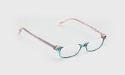 59 - Green and Blush Layered Crystal Front with Pink Crystal Temples