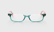 59 - Green and Blush Layered Crystal Front with Pink Crystal Temples