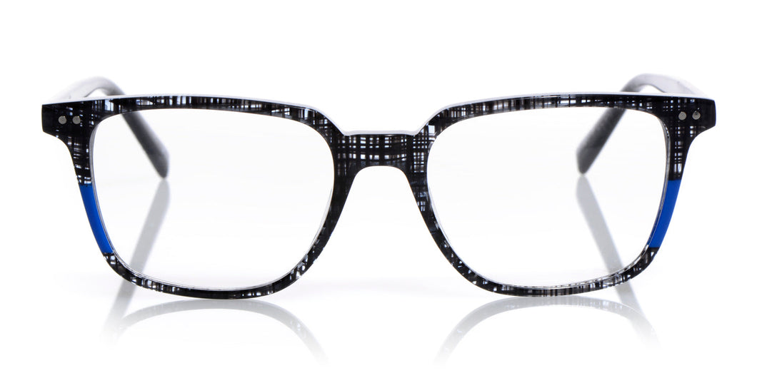 [74 - Black & Blue Front with Black & Crystal Temples]