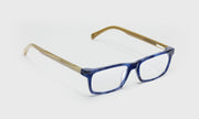 10 - Blue Denim Front with White Horn and Khaki Temples