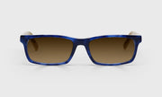 10 - Blue Denim Front with White Horn and Khaki Temples