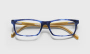 10 - Blue Denim Front with White Horn and Khaki Temples