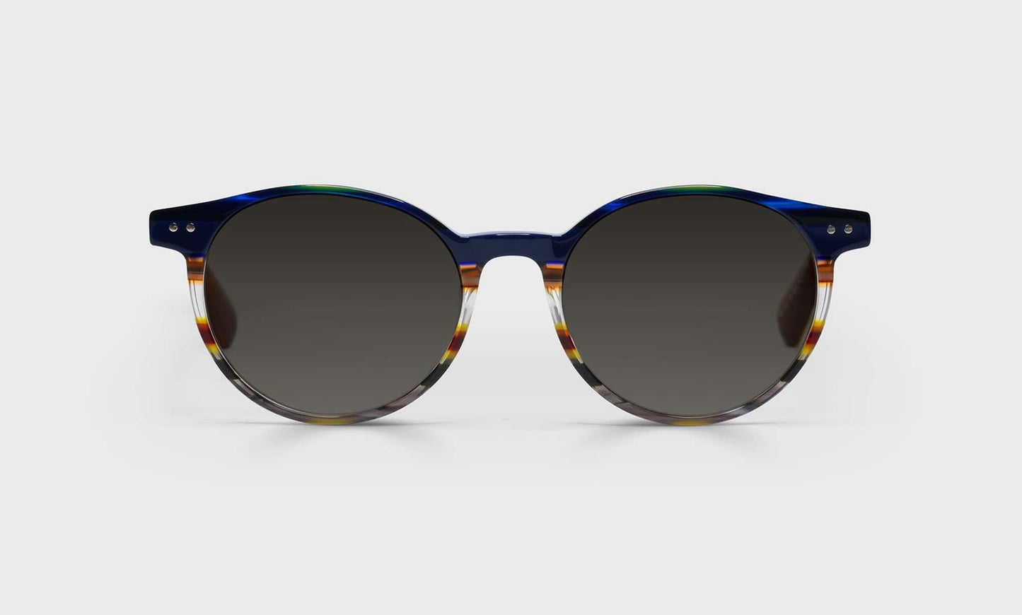 [57 - Blue Multi-Stripe Front with Light Brown Temples]