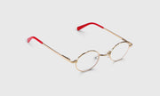 77 - Gold Metal Front with Cherry Red Temples