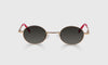 [77 - Gold Metal Front with Cherry Red Temples]