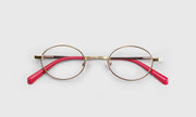 77 - Gold Metal Front with Cherry Red Temples