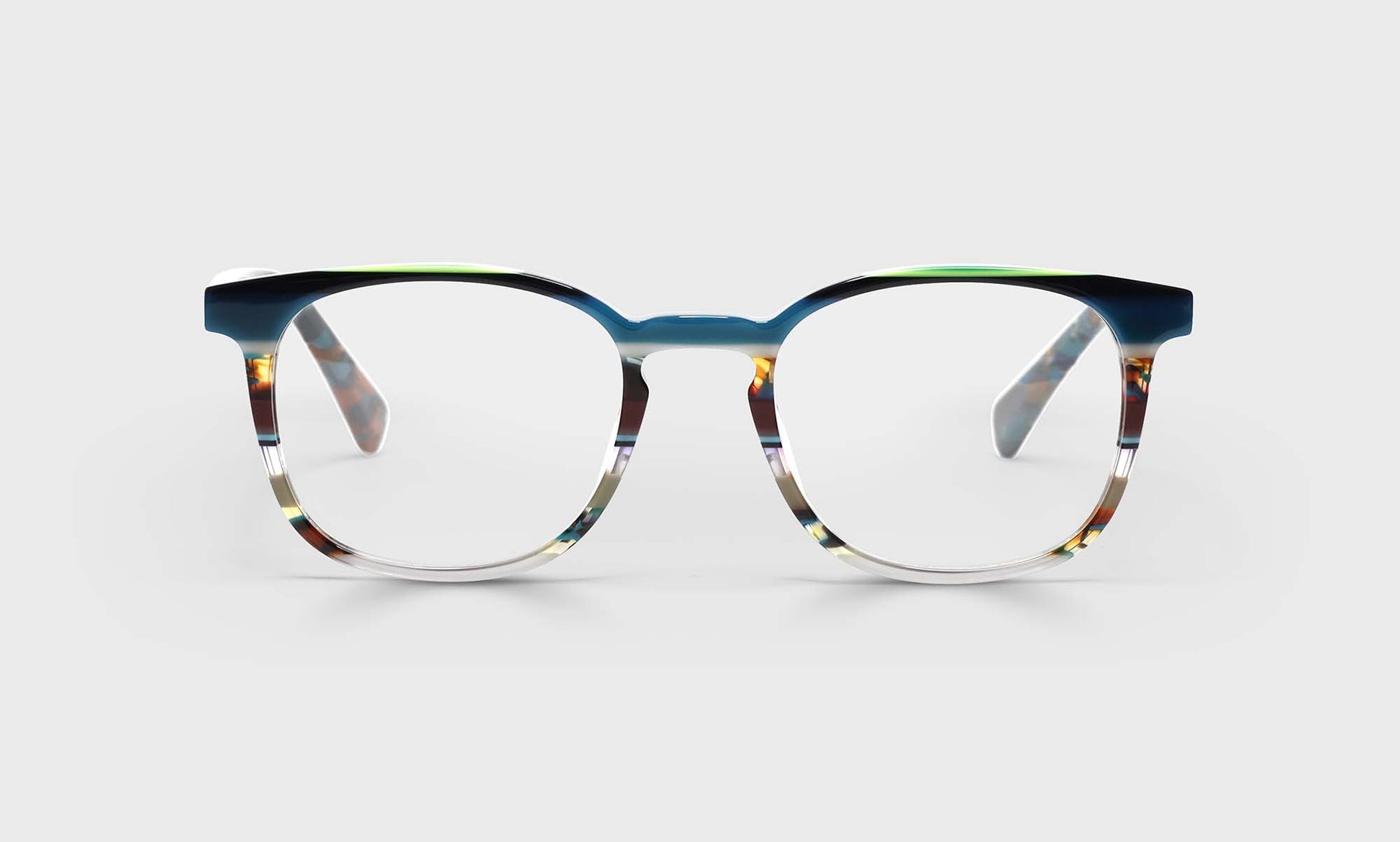 [59 - Teal Multi-Stripe Front and Teal Tortoise Temples]