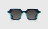 [10 - Teal and Indigo Mosaic with Gold Flecked Front and Temples]